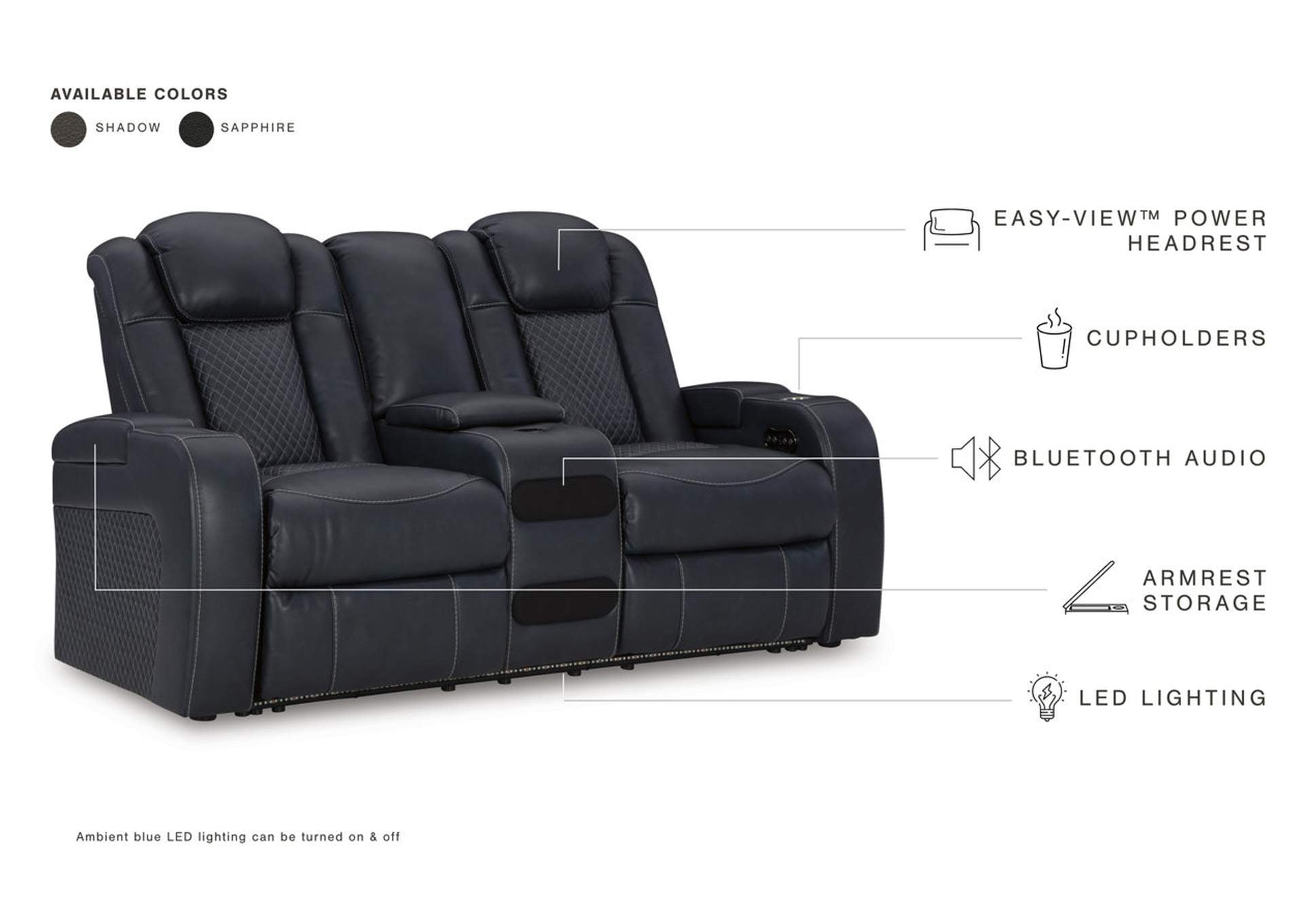 Fyne-Dyme Power Reclining Loveseat with Console