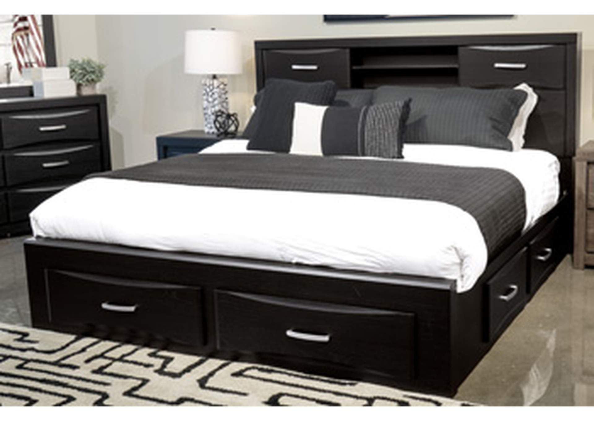 Stabotta Queen Bookcase Bed with Storage