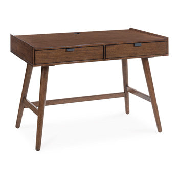 Lyncott 46" Home Office Desk in Brown, closed view