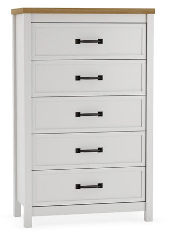 Kerisden Chest of Drawers in White/Brown