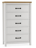 Kerisden Chest of Drawers in White/Brown