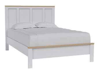 Kerisden Full Panel Complete Bed Frame in White/Brown