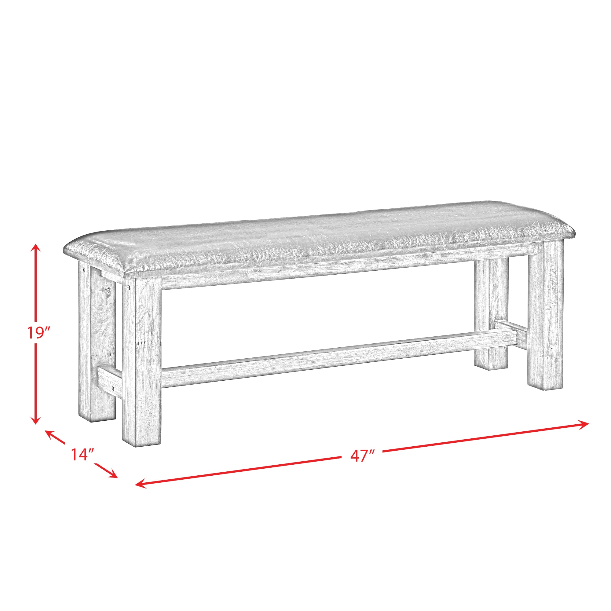 Nathan Bench w/PU Padded Seat