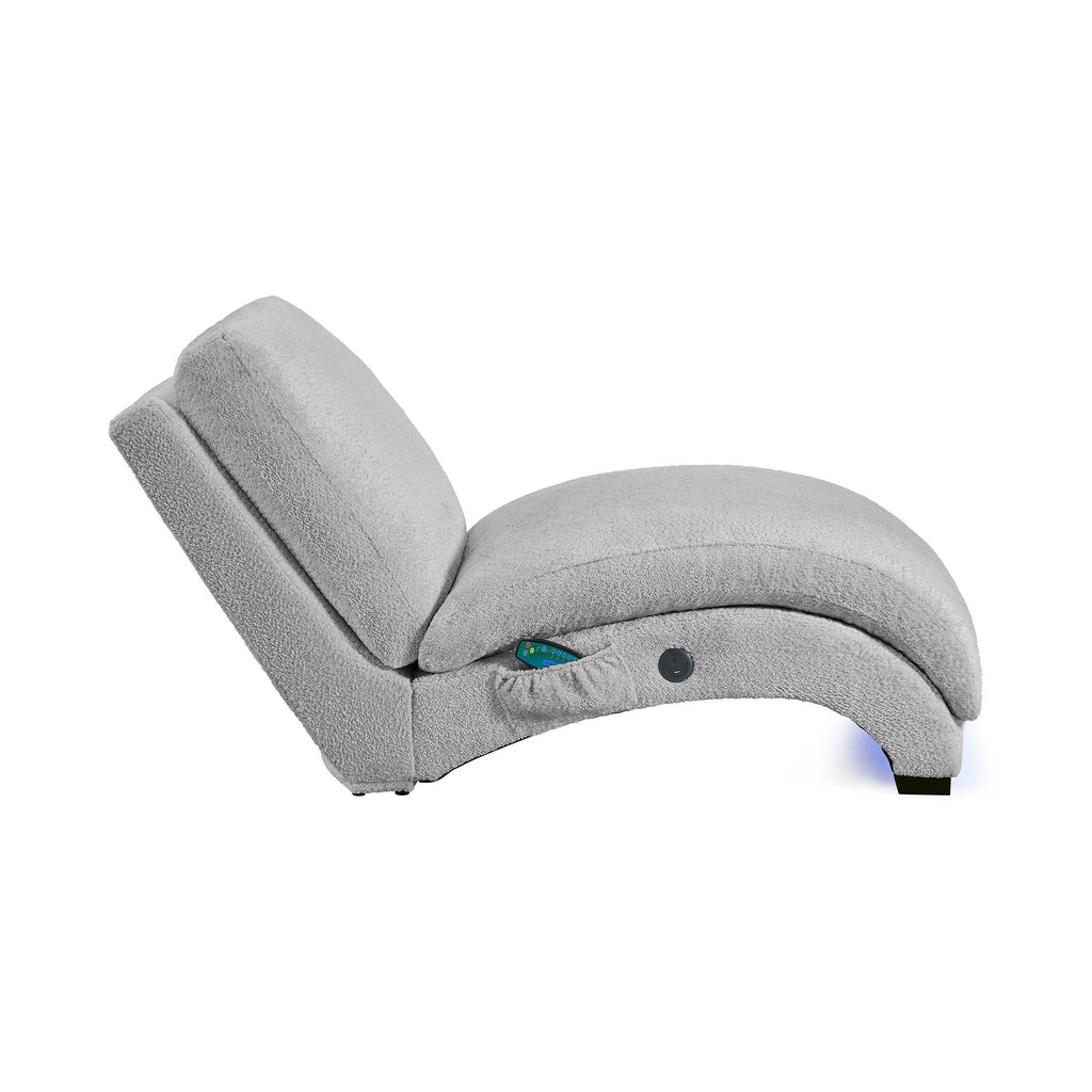 Nori Chaise With Heat Massage, Usbc, Led In Glam Fog