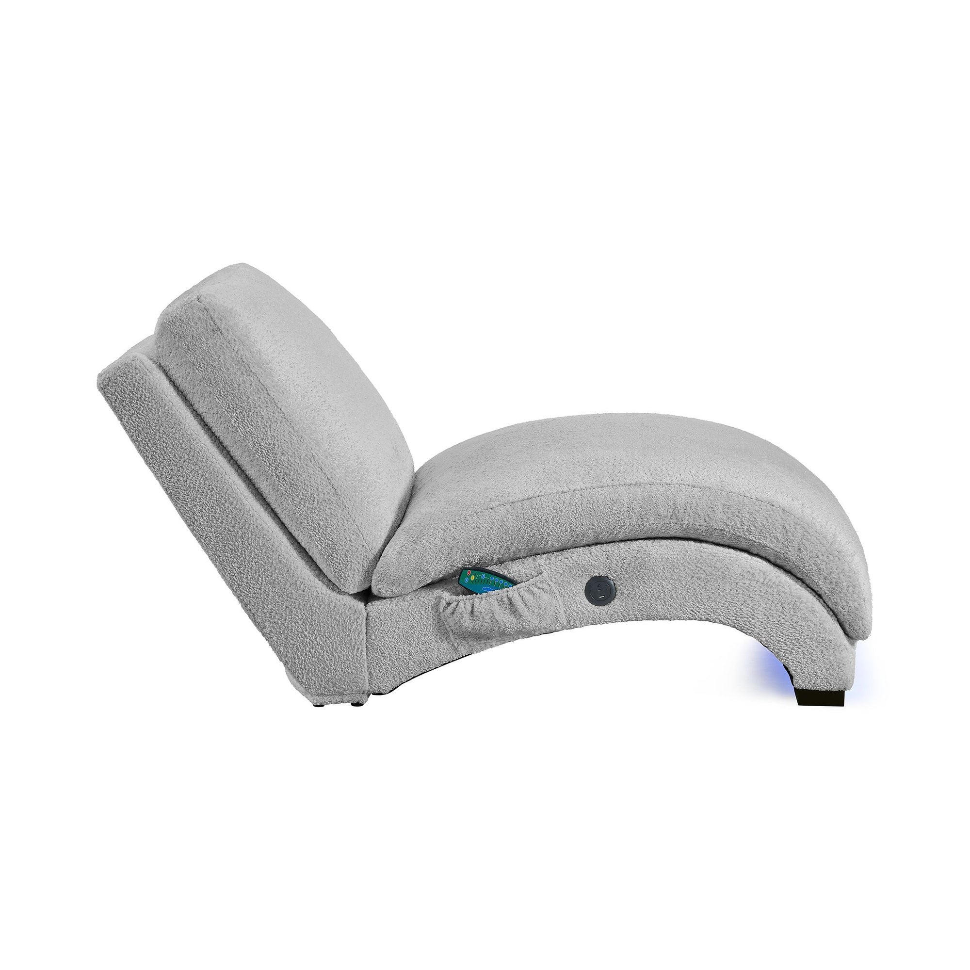 Nori Chaise With Heat Massage, Usbc, Led In Glam Fog