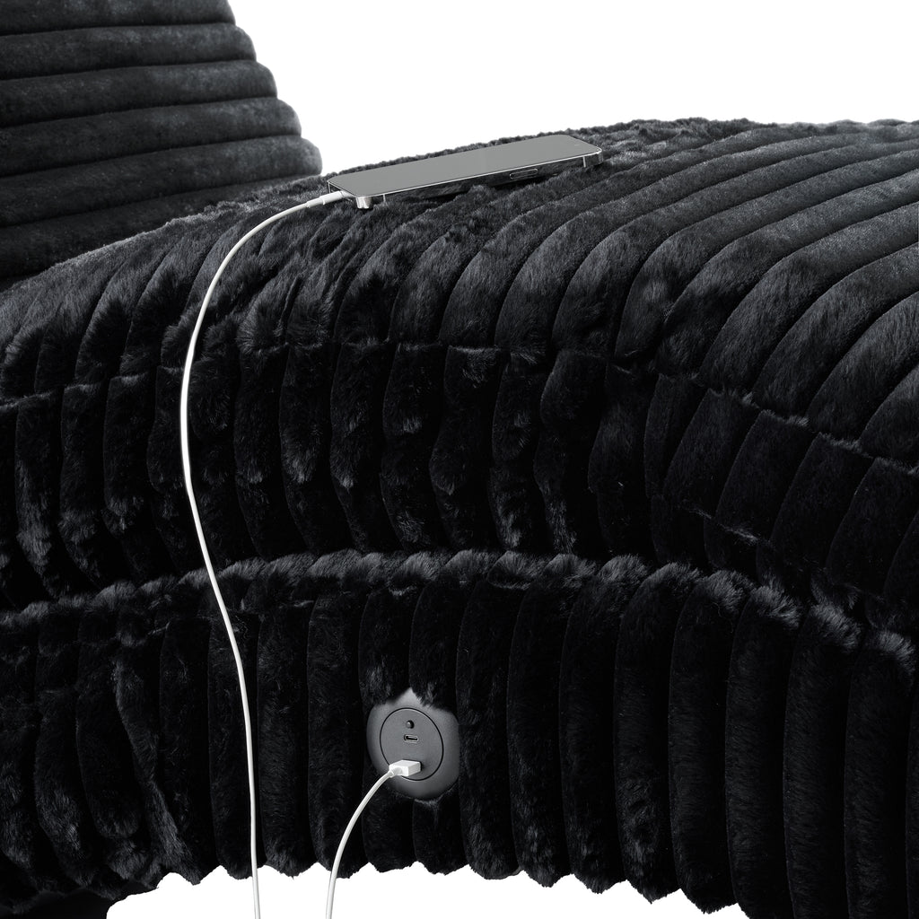 Nori Chaise With Heat Massage, Usbc, Led In Masis Black