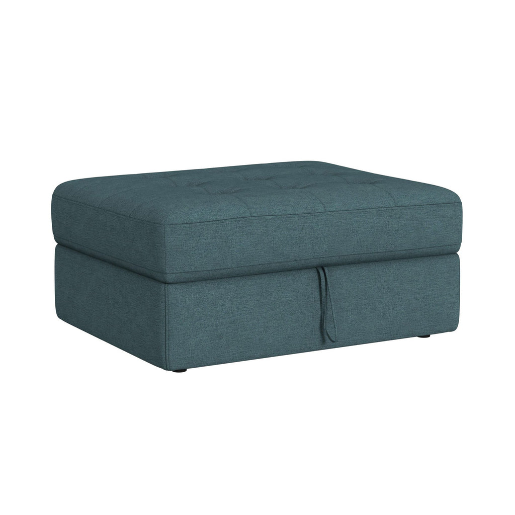 Options One Storage Ottoman In Palmer Plus Teal