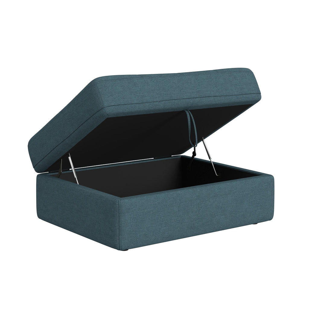Options One Storage Ottoman In Palmer Plus Teal