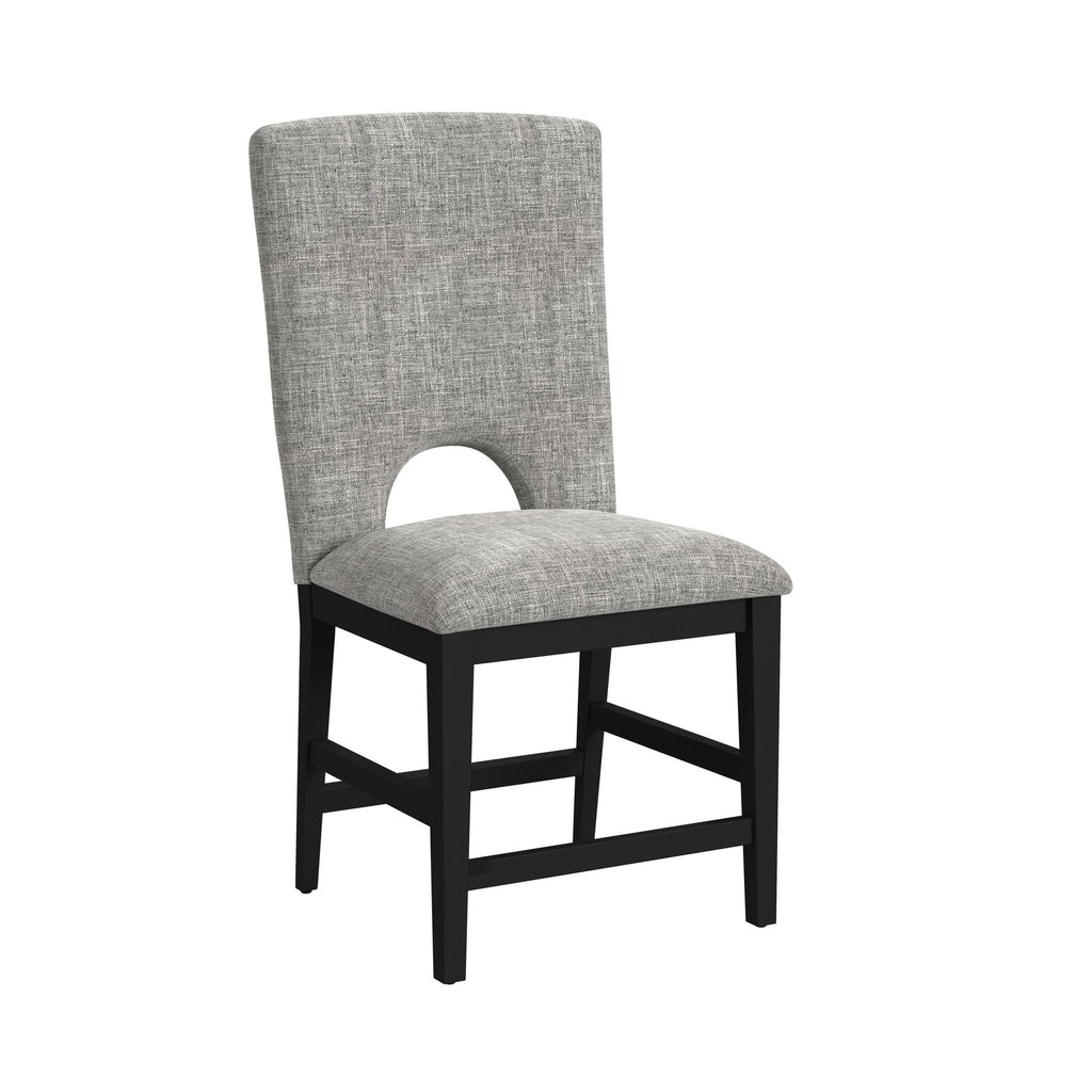Oregon Counter Side Chair With Grey Fabric In Black (2 Per Carton)