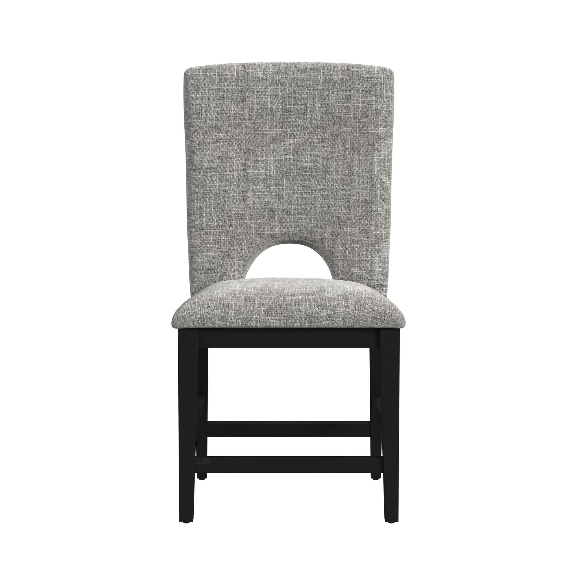 Oregon Counter Side Chair With Grey Fabric In Black (2 Per Carton)