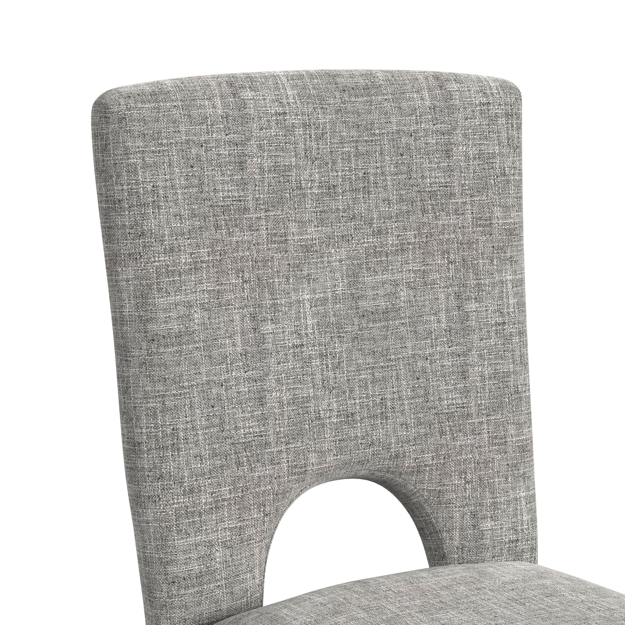 Oregon Dining Side Chair With Grey Fabric In Black (2 Per Carton)