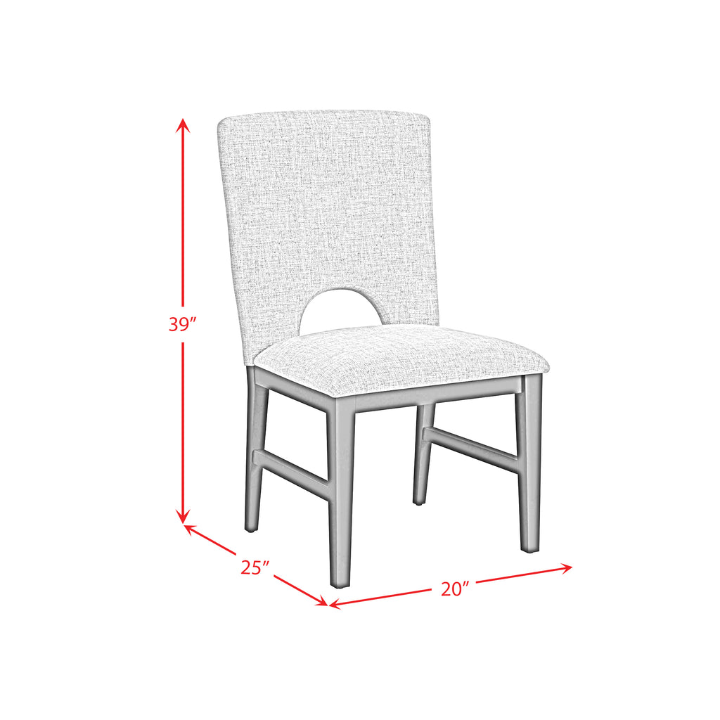 Oregon Dining Side Chair With Grey Fabric In Black (2 Per Carton)