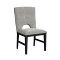 Oregon Dining Side Chair With Grey Fabric In Black (2 Per Carton)