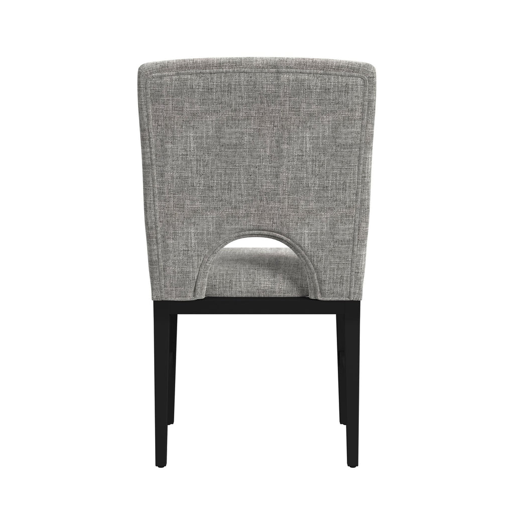 Oregon Dining Side Chair With Grey Fabric In Black (2 Per Carton)