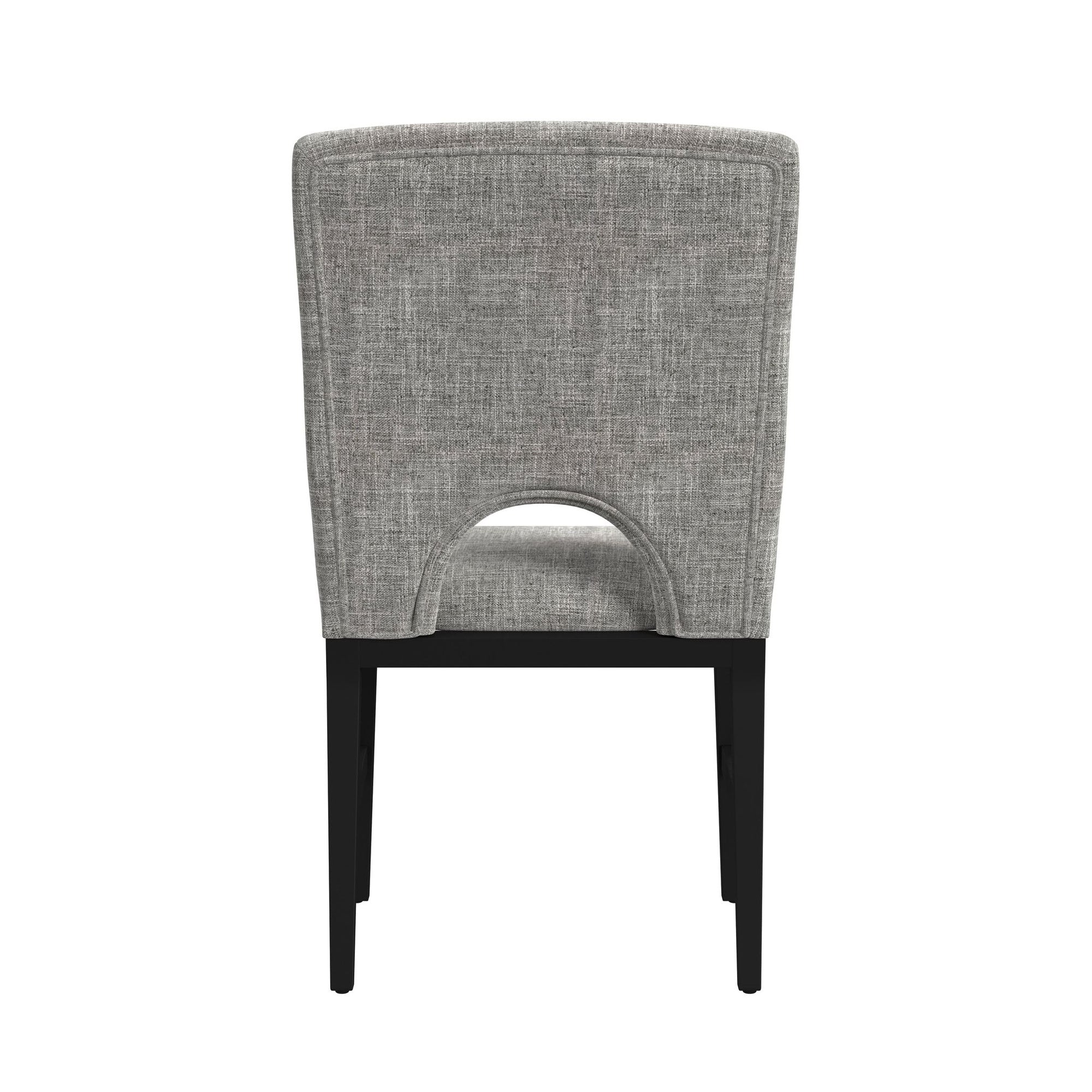 Oregon Dining Side Chair With Grey Fabric In Black (2 Per Carton)