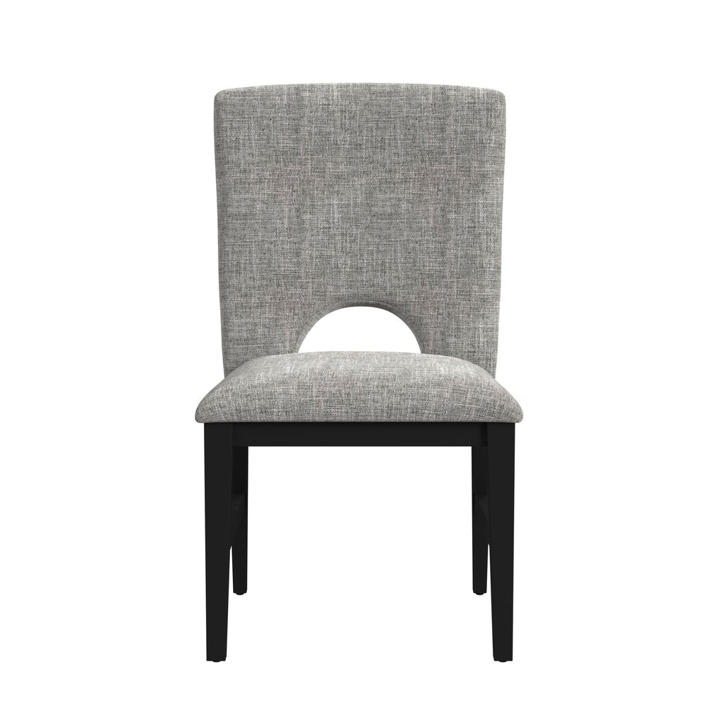 Oregon Dining Side Chair With Grey Fabric In Black (2 Per Carton)