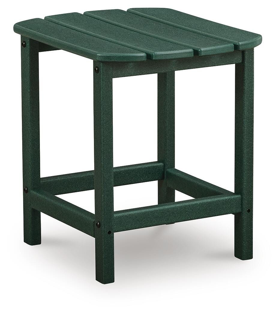 Sundown Shores Outdoor End Table in Green, angle view