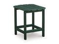 Sundown Shores Outdoor End Table in Green, angle view