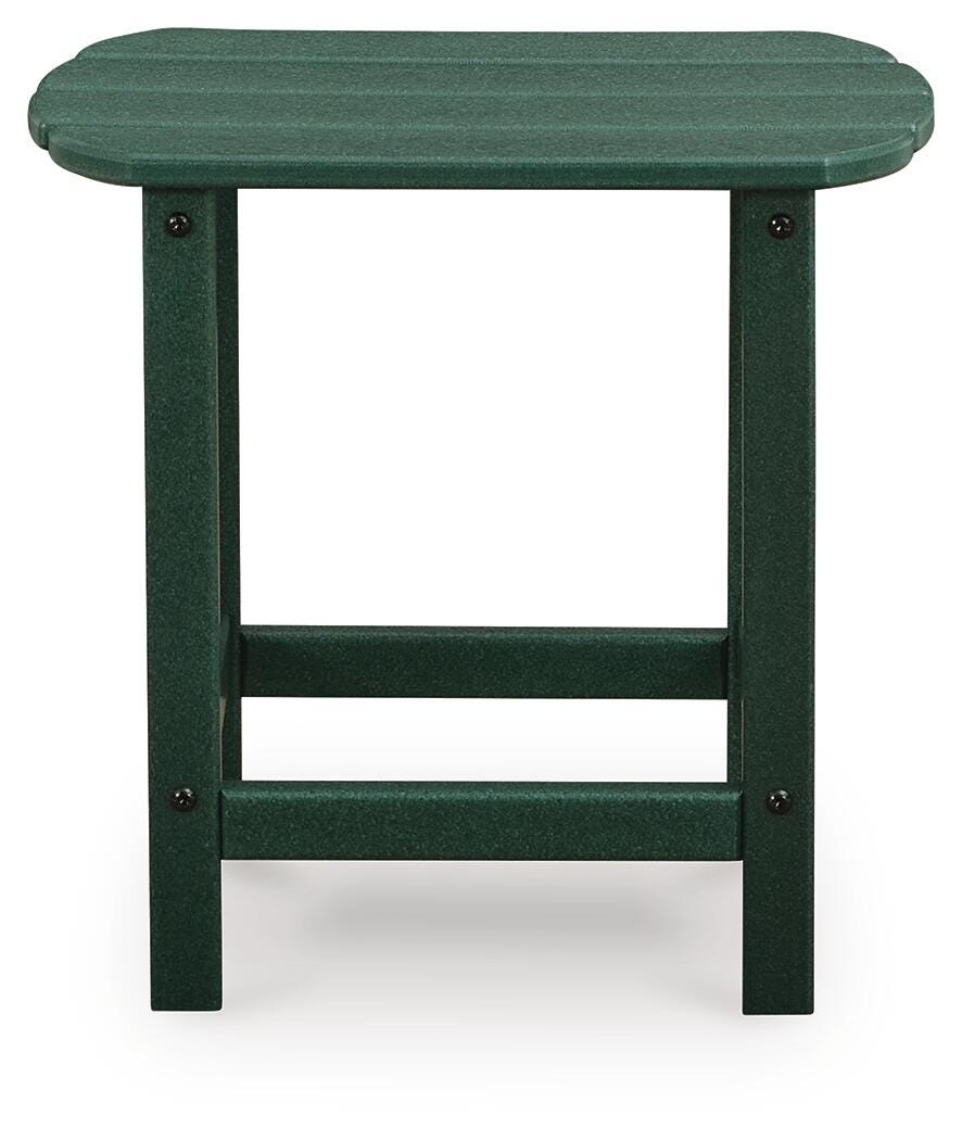 Sundown Shores Outdoor End Table in Green, side view