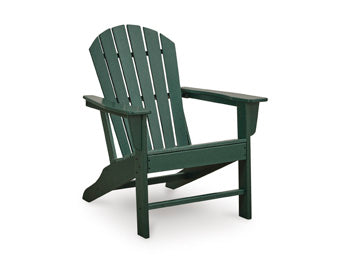 Sundown Shores Adirondack Chair in Green, angle view