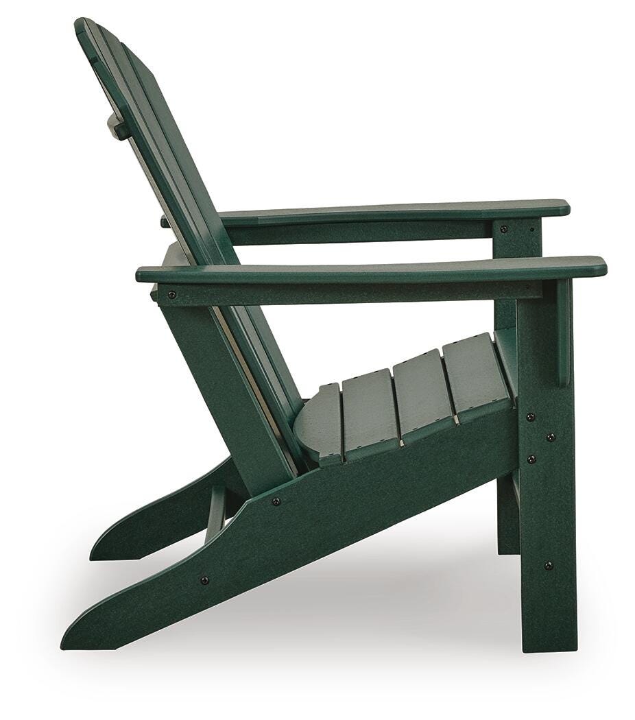 Sundown Shores Adirondack Chair in Green, side view