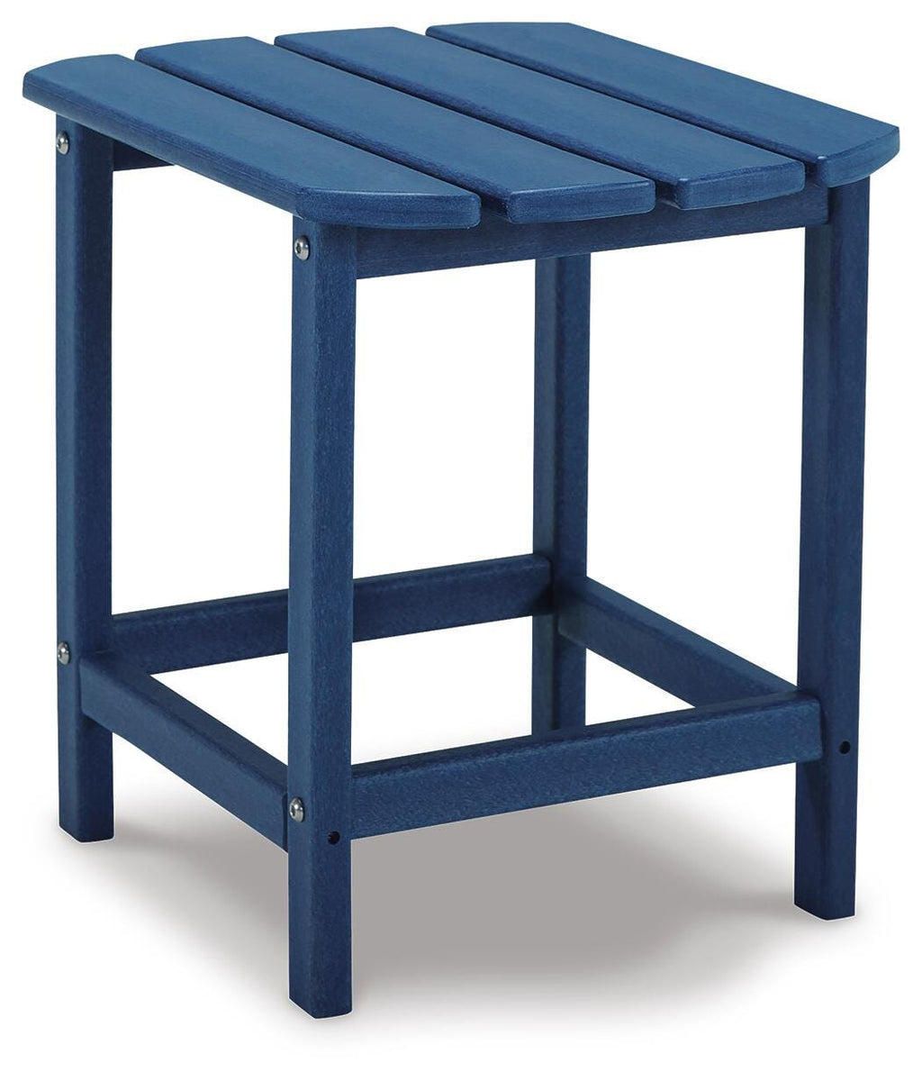 Sundown Treasure End Table in Blue, angle view