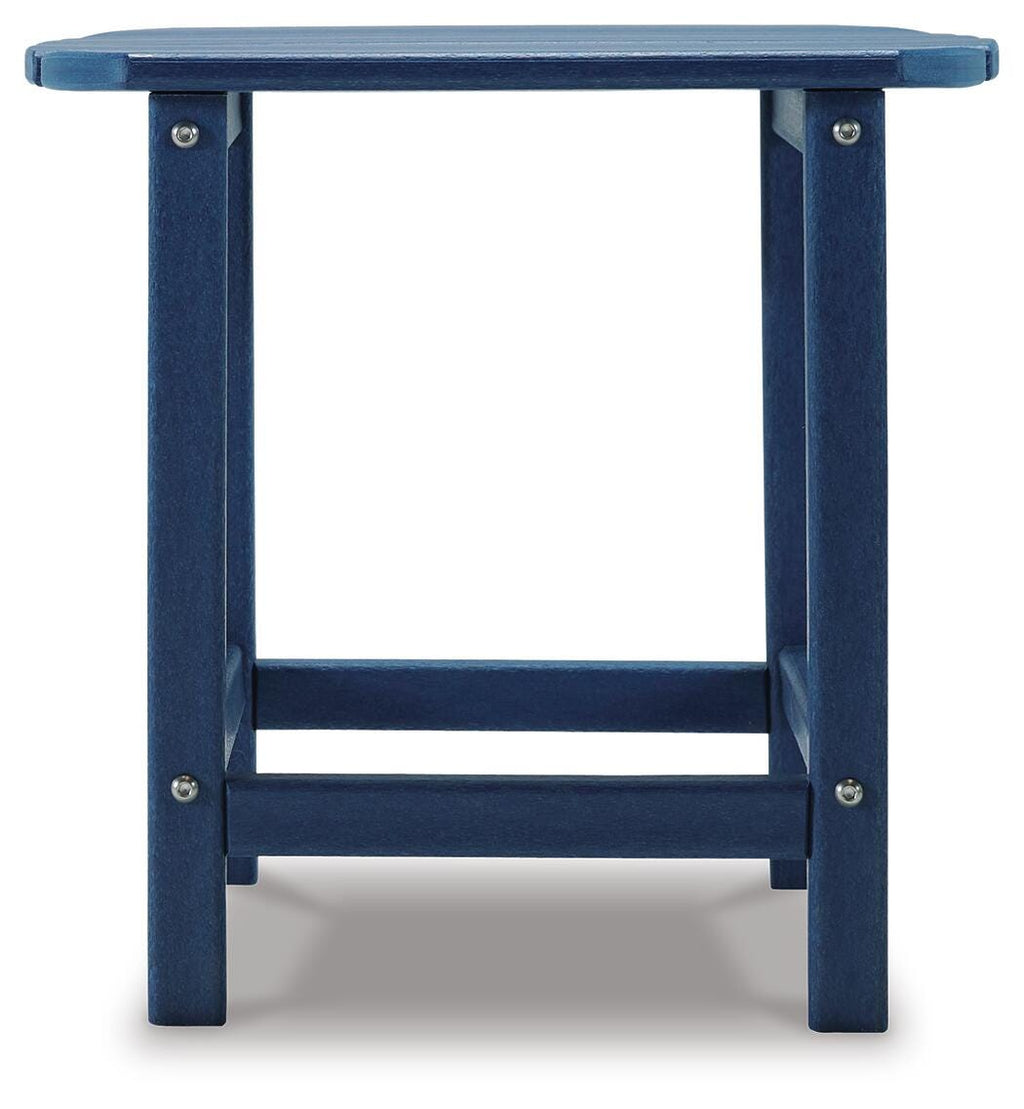 Sundown Treasure End Table in Blue, side view