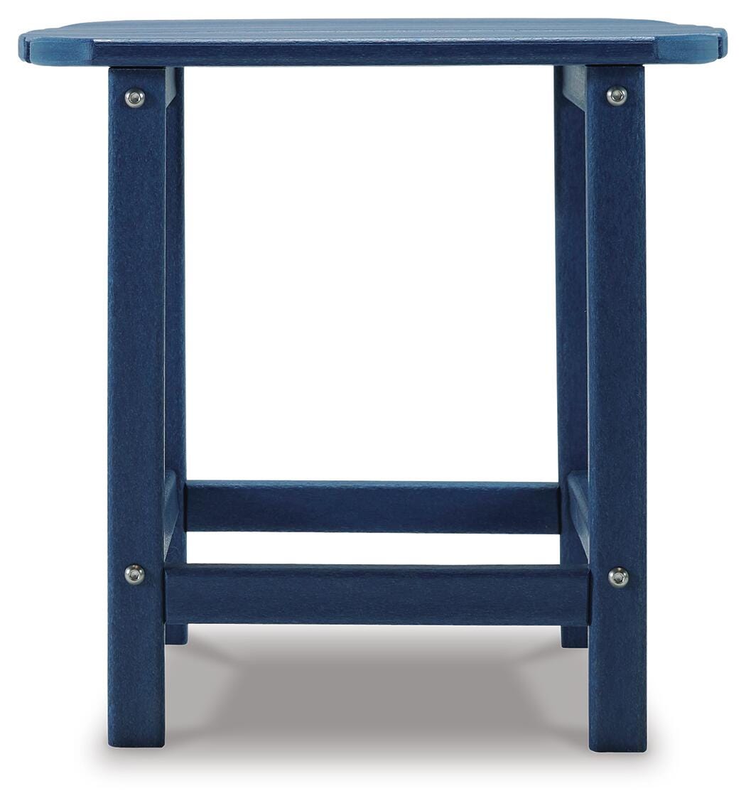 Sundown Treasure End Table in Blue, side view