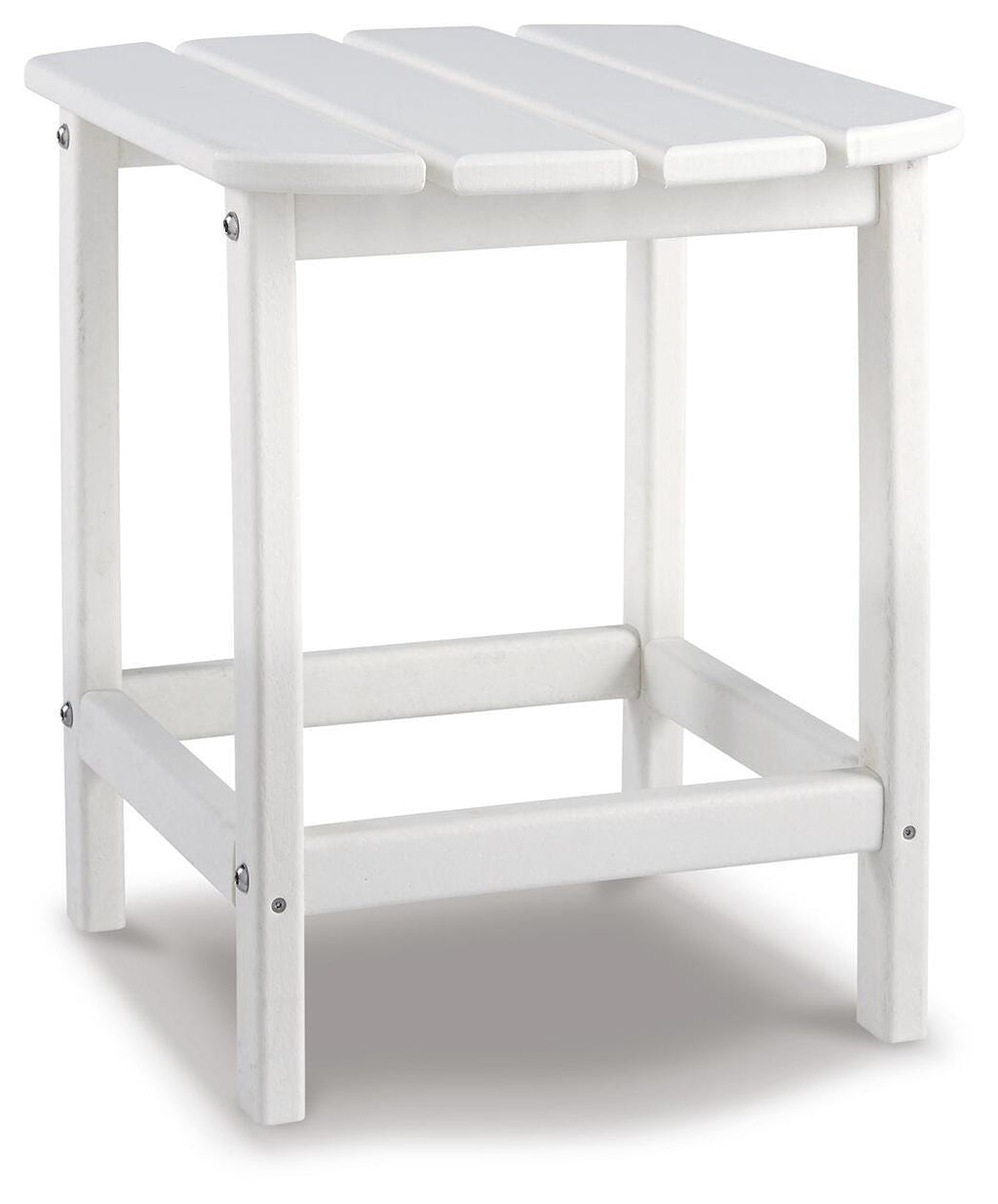Sundown Treasure End Table in White, angle view