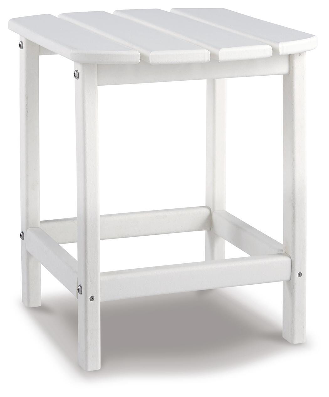 Sundown Treasure End Table in White, angle view