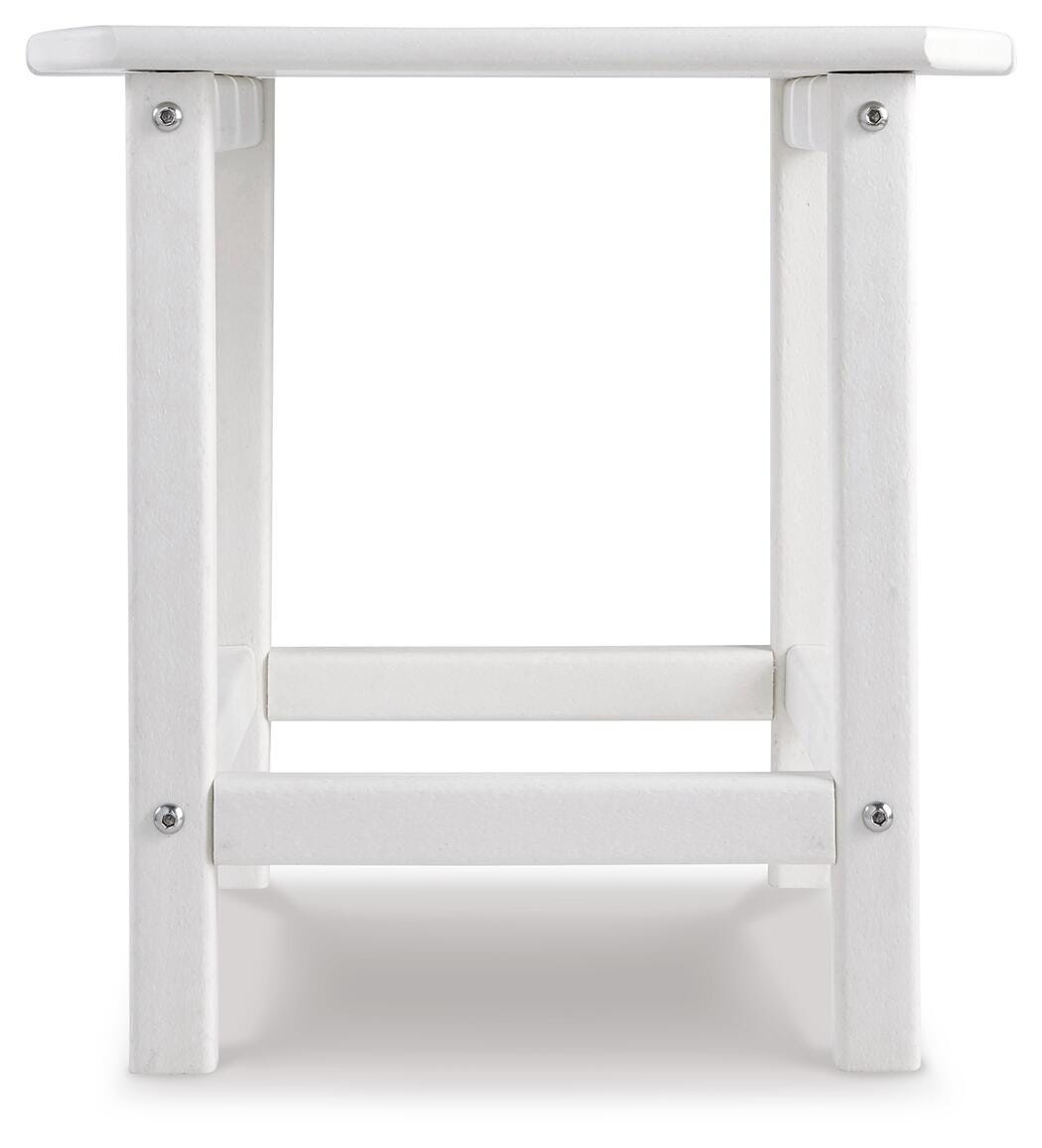 Sundown Treasure End Table in White, side view
