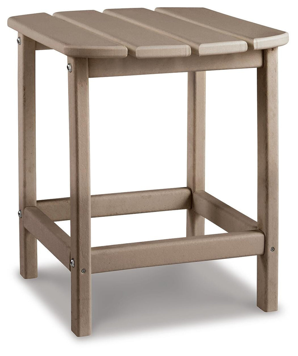 Sundown Treasure End Table in Driftwood, angle view
