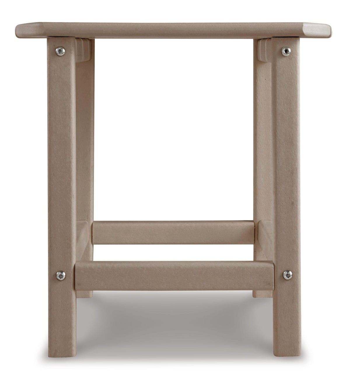 Sundown Treasure End Table in Driftwood, side view