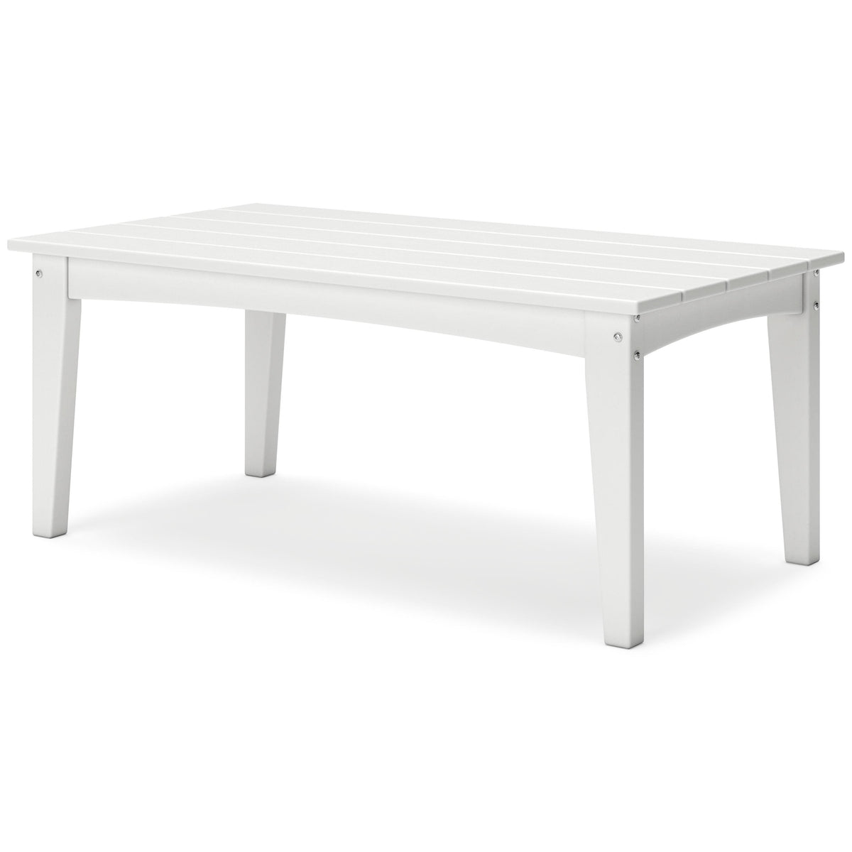Hyland Wave Outdoor Coffee Table in White, angle view