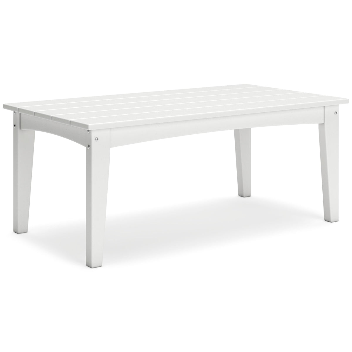 Hyland Wave Outdoor Coffee Table in White, angle view