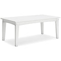 Hyland Wave Outdoor Coffee Table in White, angle view