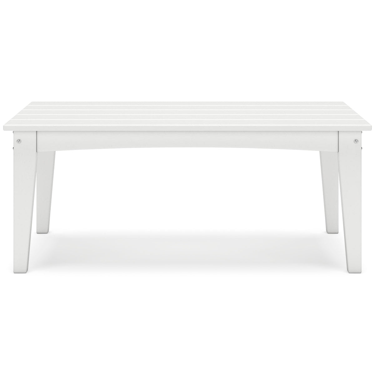 Hyland Wave Outdoor Coffee Table in White, back view