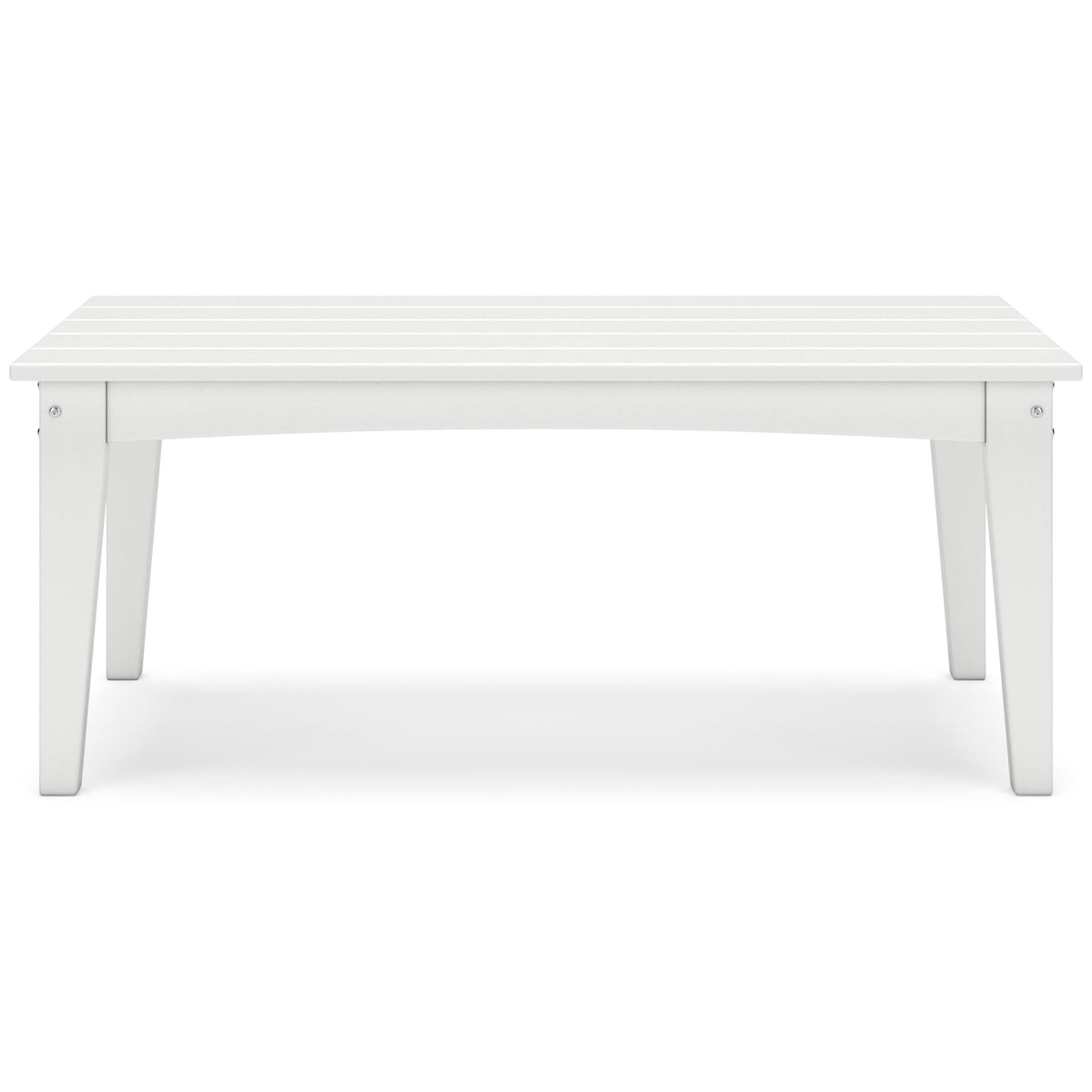 Hyland Wave Outdoor Coffee Table in White, front view