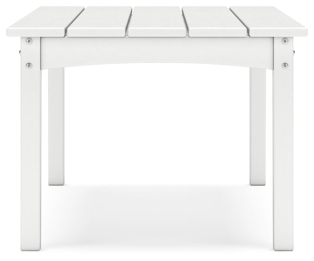 Hyland Wave Outdoor Coffee Table in White, alternate side view