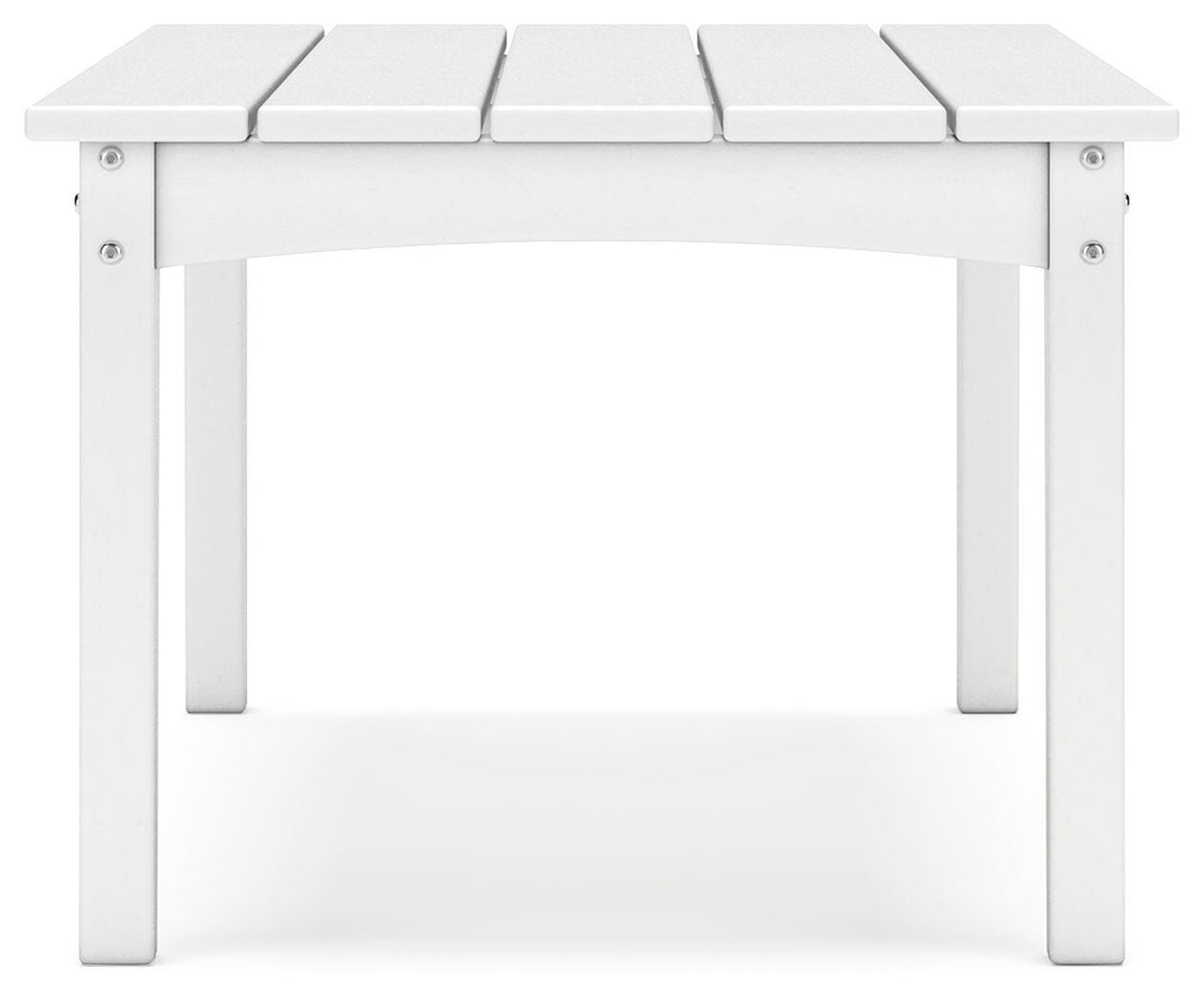 Hyland Wave Outdoor Coffee Table in White, alternate side view