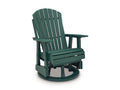 Shell Beach Outdoor Swivel Glider Chair in Green, angle view