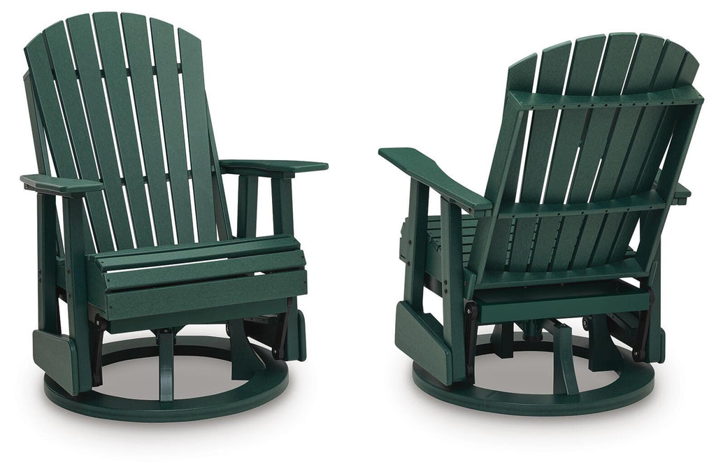 Shell Beach Outdoor Swivel Glider Chair in Green, alternate view 2