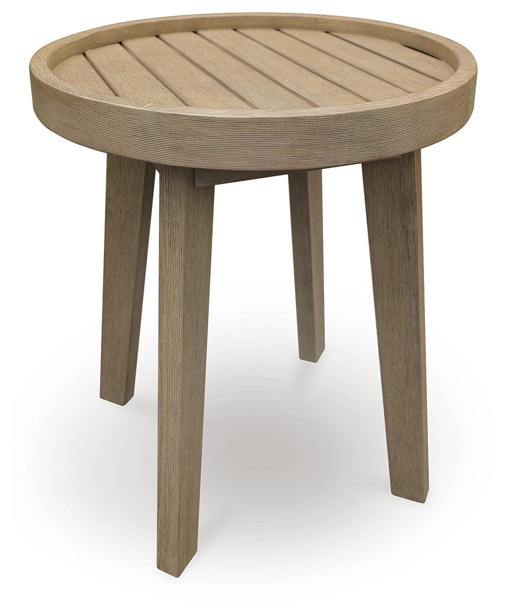 Marina Sun Outdoor End Table in Beige, angle view