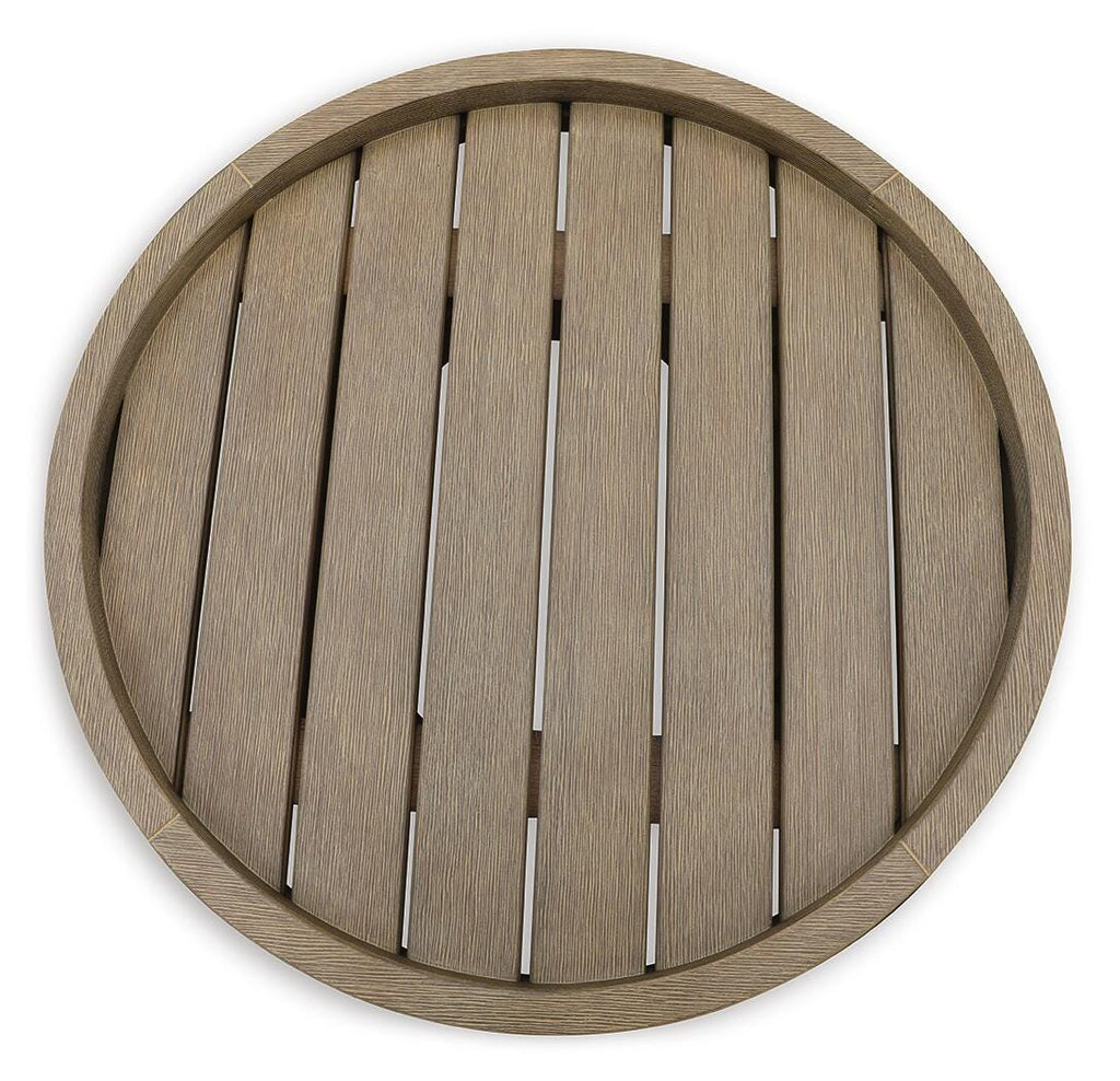 Marina Sun Outdoor End Table in Beige, top view