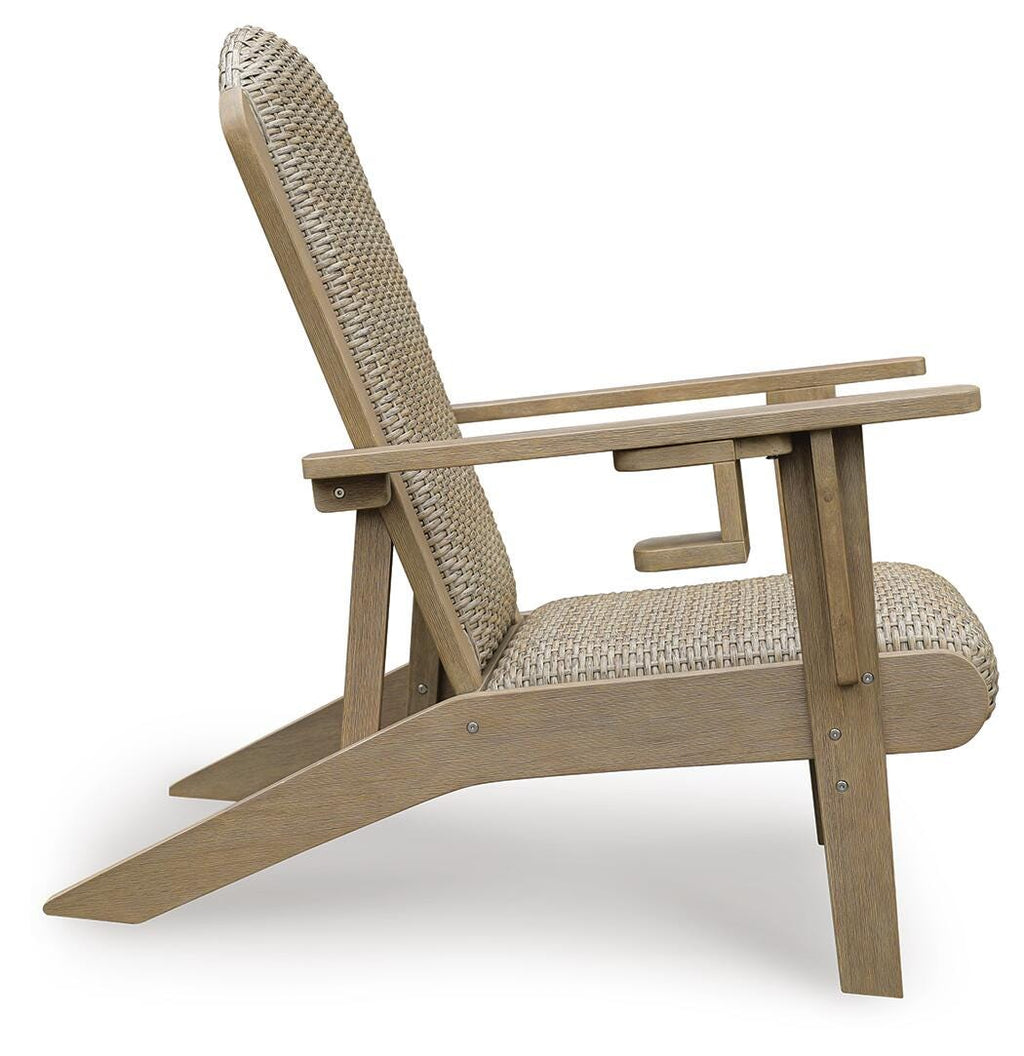 Marina Sun Adirondack Chair in Beige, side view