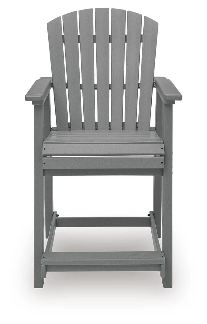 Sanctuary Beach Outdoor Counter Height Bar Stool (Set of 2) in Dark Gray, front view