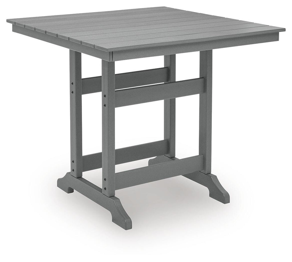 Sanctuary Beach Outdoor Counter Height Dining Table in Dark Gray, angle view