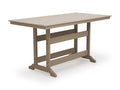 Seacliff Beach Outdoor Counter Height Dining Table in Medium Brown, angle view