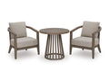 Joy Lagoon Outdoor Chairs with Cushions/Table (Set of 3) in Beige