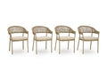 Orchard Beach Outdoor Arm Chair with Cushion (Set of 4) in Beige